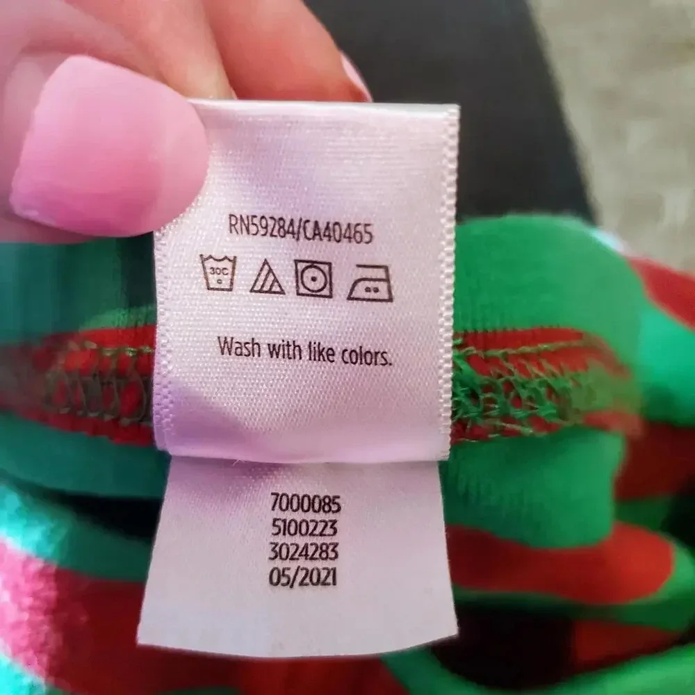 Gymboree Size 2t Matching Elf Pajama Set Red & Green Striped Christmas PJs EUC
